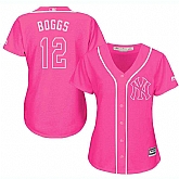 Glued Women's New York Yankees #12 Wade Boggs Pink New Cool Base Jersey WEM,baseball caps,new era cap wholesale,wholesale hats