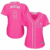 Glued Women's Oakland Athletics #8 Joe Morgan Pink New Cool Base Jersey WEM,baseball caps,new era cap wholesale,wholesale hats