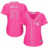 Glued Women's Toronto Blue Jays #37 Jason Grilli Pink New Cool Base Jersey WEM,baseball caps,new era cap wholesale,wholesale hats
