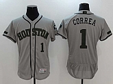 Houston Astros #1 Carlos Correa Gray 2017 Memorial Day Flexbase Stitched Jersey,baseball caps,new era cap wholesale,wholesale hats