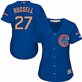 Women Chicago Cubs #27 Addison Russell Blue World Series Champions Gold Program New Cool Base Jersey JiaSu,baseball caps,new era cap wholesale,wholesale hats