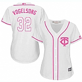 Women Minnesota Twins #32 Ryan Vogelsong White Pink New Cool Base Jersey JiaSu,baseball caps,new era cap wholesale,wholesale hats