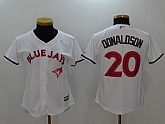 Women Toronto Blue Jays #20 Josh Donaldson White Mother's Day New Cool Base Jersey,baseball caps,new era cap wholesale,wholesale hats