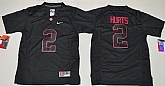 Alabama Crimson Tide #2 Jalen Hurts Black College Football Stitched Jersey,baseball caps,new era cap wholesale,wholesale hats