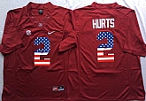 Alabama Crimson Tide #2 Jalen Hurts Red USA Flag College Stitched Jersey,baseball caps,new era cap wholesale,wholesale hats