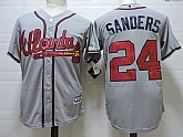 Atlanta Braves #24 Deion Sanders Gray New Cool Base Stitched Jersey,baseball caps,new era cap wholesale,wholesale hats