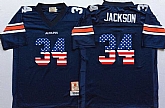 Auburn Tigers #34 Bo Jackson Navy USA Flag College Stitched Jersey,baseball caps,new era cap wholesale,wholesale hats