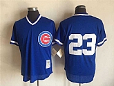 Chicago Cubs #23 Ryne Sandberg Blue Mitchell And Ness Throwback Pullover Stitched Jersey,baseball caps,new era cap wholesale,wholesale hats