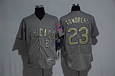 Chicago Cubs #23 Ryne Sandberg Gray Gold Flexbase Collection Stitched Jersey,baseball caps,new era cap wholesale,wholesale hats
