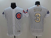 Chicago Cubs #3 David Ross White World Series Champions Gold Program Flexbase Collection Stitched Jersey,baseball caps,new era cap wholesale,wholesale hats