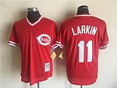 Cincinnati Reds #11 Barry Larkin Red Mitchell And Ness Throwback Pullover Stitched Jersey,baseball caps,new era cap wholesale,wholesale hats