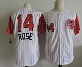 Cincinnati Reds #14 Pete Rose White Mitchell And Ness Throwback Stitched Jersey,baseball caps,new era cap wholesale,wholesale hats
