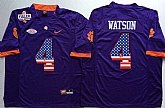 Clemson Tigers #4 Deshaun Watson Purple 1975 1978 Fuller USA Flag College Stitched Jersey,baseball caps,new era cap wholesale,wholesale hats