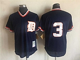 Detroit Tigers #3 Ian Kinsler Navy Blue Mitchell And Ness Throwback Pullover Stitched Jersey,baseball caps,new era cap wholesale,wholesale hats