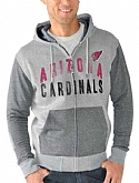 Men's Arizona Cardinals G III Sports by Carl Banks Safety Tri Blend Full Zip Hoodie Heathered Gray FengYun,baseball caps,new era cap wholesale,wholesale hats