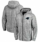 Men's Carolina Panthers Pro Line by Fanatics Branded Space Dye Performance Full Zip Hoodie Heathered Gray FengYun,baseball caps,new era cap wholesale,wholesale hats