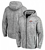 Men's Denver Broncos Pro Line by Fanatics Branded Space Dye Performance Full Zip Hoodie Heathered Gray FengYun,baseball caps,new era cap wholesale,wholesale hats