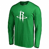 Men's Houston Rockets Fanatics Branded Kelly Green St. Patrick's Day White Logo Long Sleeve T-Shirt FengYun,baseball caps,new era cap wholesale,wholesale hats