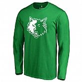 Men's Minnesota Timberwolves Fanatics Branded Kelly Green St. Patrick's Day White Logo Long Sleeve T-Shirt FengYun,baseball caps,new era cap wholesale,wholesale hats