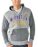 Men's Minnesota Vikings G III Sports by Carl Banks Safety Tri Blend Full Zip Hoodie Heathered Gray FengYun,baseball caps,new era cap wholesale,wholesale hats