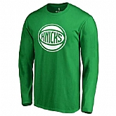Men's New York Knicks Fanatics Branded Kelly Green St. Patrick's Day White Logo Long Sleeve T-Shirt FengYun,baseball caps,new era cap wholesale,wholesale hats