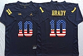 Michigan Wolverines #10 Tom Brady Navy USA Flag College Stitched Jersey,baseball caps,new era cap wholesale,wholesale hats