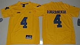 Michigan Wolverines #4 Jim Harbaugh Gold College Football Stitched Jersey,baseball caps,new era cap wholesale,wholesale hats