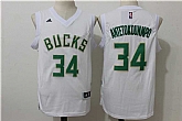Milwaukee Bucks #34 Giannis Antetokounmpo Revolution 30 Swingman White Stitched Jersey,baseball caps,new era cap wholesale,wholesale hats