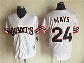 San Francisco Giants #24 Willie Mays White Mitchell And Ness Throwback Stitched Jersey,baseball caps,new era cap wholesale,wholesale hats