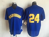 Seattle Mariners #24 Ken Griffey Mitchell And Ness Mitchell Blue Throwback Pullover Stitched Jersey,baseball caps,new era cap wholesale,wholesale hats