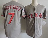 Texas Rangers #7 Rodriguez Gray Mitchell And Ness With Patch Stitched Jersey,baseball caps,new era cap wholesale,wholesale hats