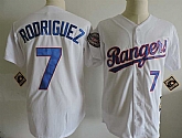 Texas Rangers #7 Rodriguez White Mitchell And Ness With Patch Stitched Jersey,baseball caps,new era cap wholesale,wholesale hats