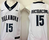 Villanova Wildcats #15 Ryan Arcidiacono White Basketball College Jersey,baseball caps,new era cap wholesale,wholesale hats