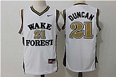 Wake Forest Demon Deacons #21 Tim Duncan White College Jersey,baseball caps,new era cap wholesale,wholesale hats