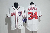 Washington Nationals #34 Bryce Harper White Flexbase Collection Stitched MLB Jersey,baseball caps,new era cap wholesale,wholesale hats