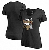 Women's Anaheim Ducks Fanatics Branded 2017 NHL Stanley Cup Playoff Participant Blue Line Slim Fit V Neck T Shirt Black FengYun,baseball caps,new era cap wholesale,wholesale hats
