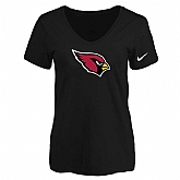 Women's Arizona Cardinals Black Logo V neck T-Shirt FengYun,baseball caps,new era cap wholesale,wholesale hats