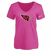 Women's Arizona Cardinals Peach Logo V neck T-Shirt FengYun,baseball caps,new era cap wholesale,wholesale hats