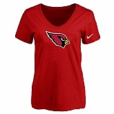 Women's Arizona Cardinals Red Logo V neck T-Shirt FengYun,baseball caps,new era cap wholesale,wholesale hats