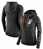 Women's Baltimore Orioles Nike Vintage Full-Zip Hoodie - Heather Black FengYun,baseball caps,new era cap wholesale,wholesale hats