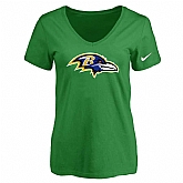 Women's Baltimore Ravens D.Green Logo V neck T-Shirt FengYun,baseball caps,new era cap wholesale,wholesale hats