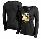 Women's Boston Bruins Fanatics Branded 2017 NHL Stanley Cup Playoffs Participant Blue Line Long Sleeve V Neck T Shirt Black FengYun,baseball caps,new era cap wholesale,wholesale hats