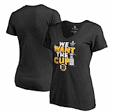 Women's Boston Bruins Fanatics Branded 2017 NHL Stanley Cup Playoffs Participant Blue Line Plus Size V Neck T Shirt Black FengYun,baseball caps,new era cap wholesale,wholesale hats