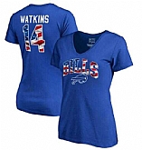 Women's Buffalo Bills #14 Sammy Watkins NFL Pro Line by Fanatics Branded Banner Wave Name & Number T Shirt Royal FengYun,baseball caps,new era cap wholesale,wholesale hats