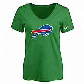 Women's Buffalo Bills D.Green Logo V neck T-Shirt FengYun,baseball caps,new era cap wholesale,wholesale hats