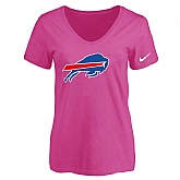 Women's Buffalo Bills Peach Logo V neck T-Shirt FengYun,baseball caps,new era cap wholesale,wholesale hats