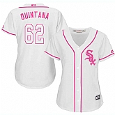 Women's Chicago White Sox #62 Jose Quintana White Pink New Cool Base Jersey,baseball caps,new era cap wholesale,wholesale hats