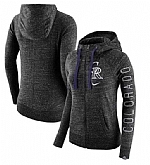 Women's Colorado Rockies Nike Vintage Full-Zip Hoodie - Heather Black FengYun,baseball caps,new era cap wholesale,wholesale hats