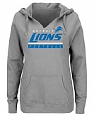 Women's Detroit Lions Majestic Self-Determination Pullover Hoodie - Heather Gray FengYun,baseball caps,new era cap wholesale,wholesale hats