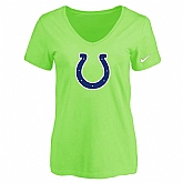Women's Indiannapolis Colts L.Green Logo V neck T-Shirt FengYun,baseball caps,new era cap wholesale,wholesale hats